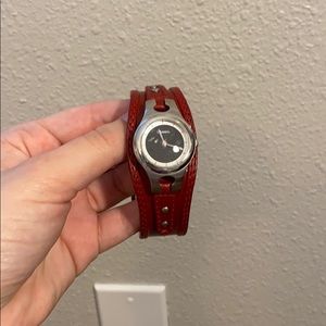Red Fossil Watch